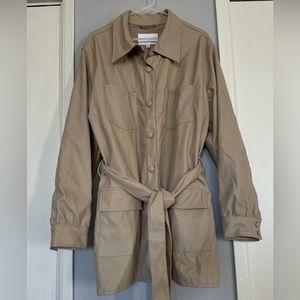 NWT Fauz Lether Trench Sz 2x